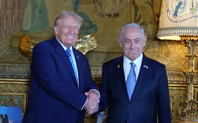 Donald Trump recebe a visita do Premier de Israel Benjamin Netanyahu e esposa. Foto: RS via Fotos Públicas