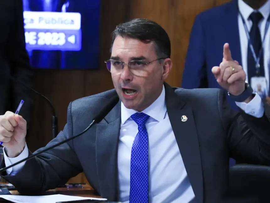 Senador, Flávio Bolsonaro, na comissão de segurança do Senado. Senador falou que pensar em Matar não é crime" Foto Lula Marques/ Agência Brasil