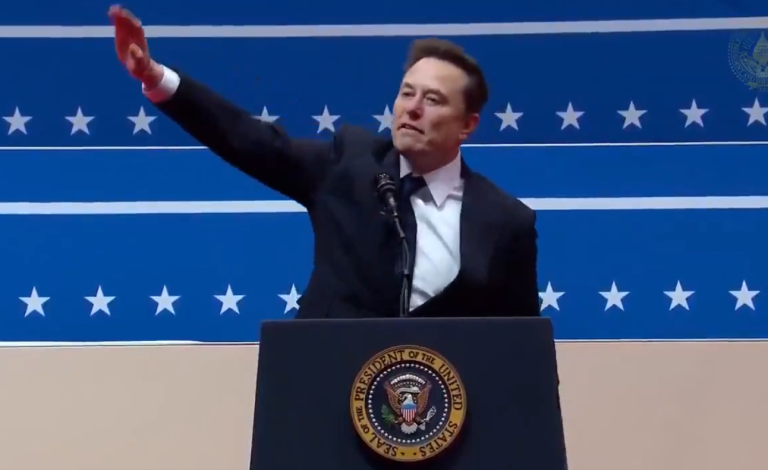 Bilionário Elon Musk discursa no púlpito do Presidente Donald Trump e faz gesto Nazista. Foto: RS/Fotos Públicas