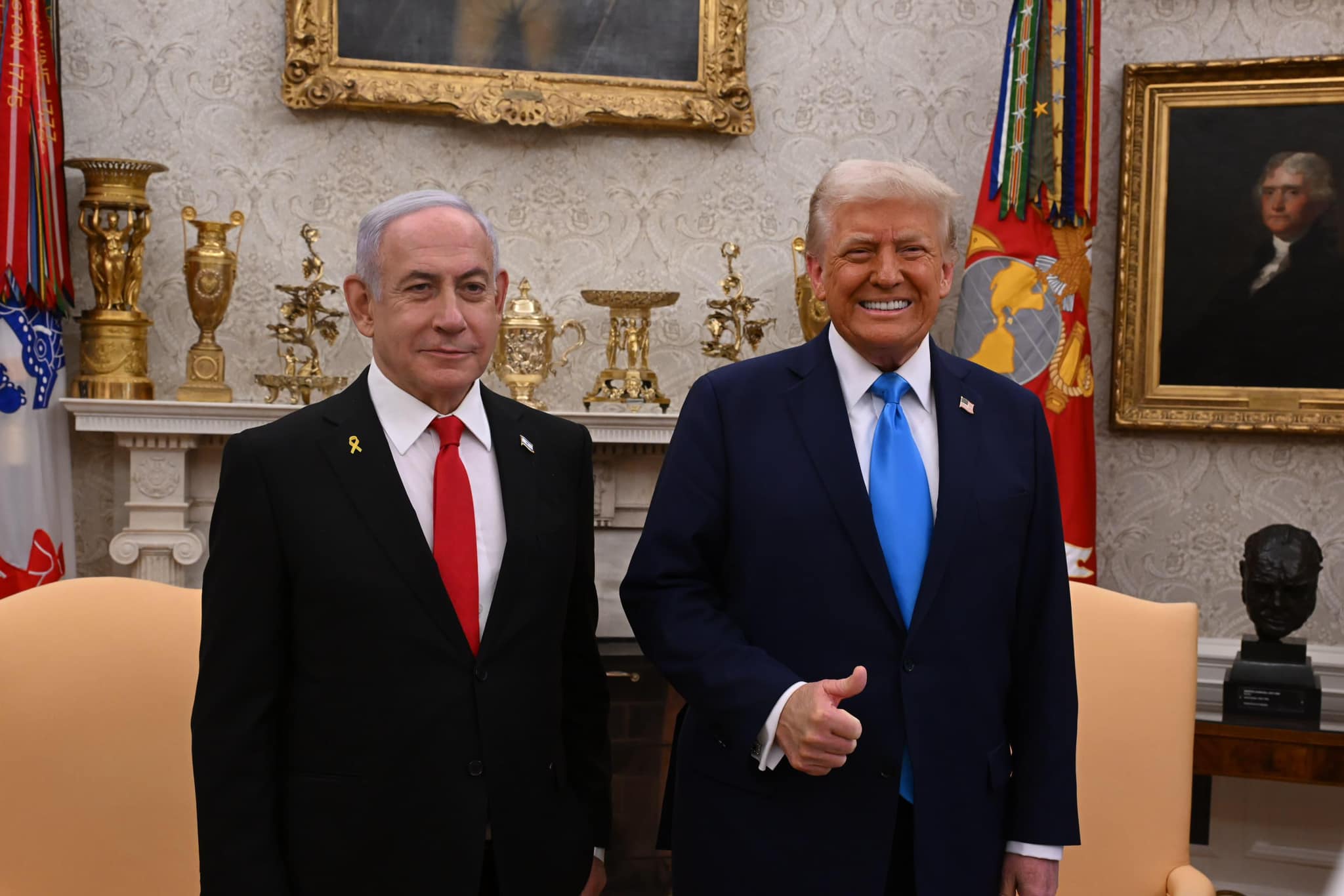 Washington DC 04/02/2025 Em entrevista conjunta com o primeiro-ministro israelense na Casa Branca nesta terça-feira (04/02), o presidente dos Estados Unidos, Donald Trump, sugeriu que seu país poderia "assumir" a Faixa de Gaza e reerguer o território palestino até ele se tornar a "Riviera do Oriente Médio". RS/via Fotos Publicas