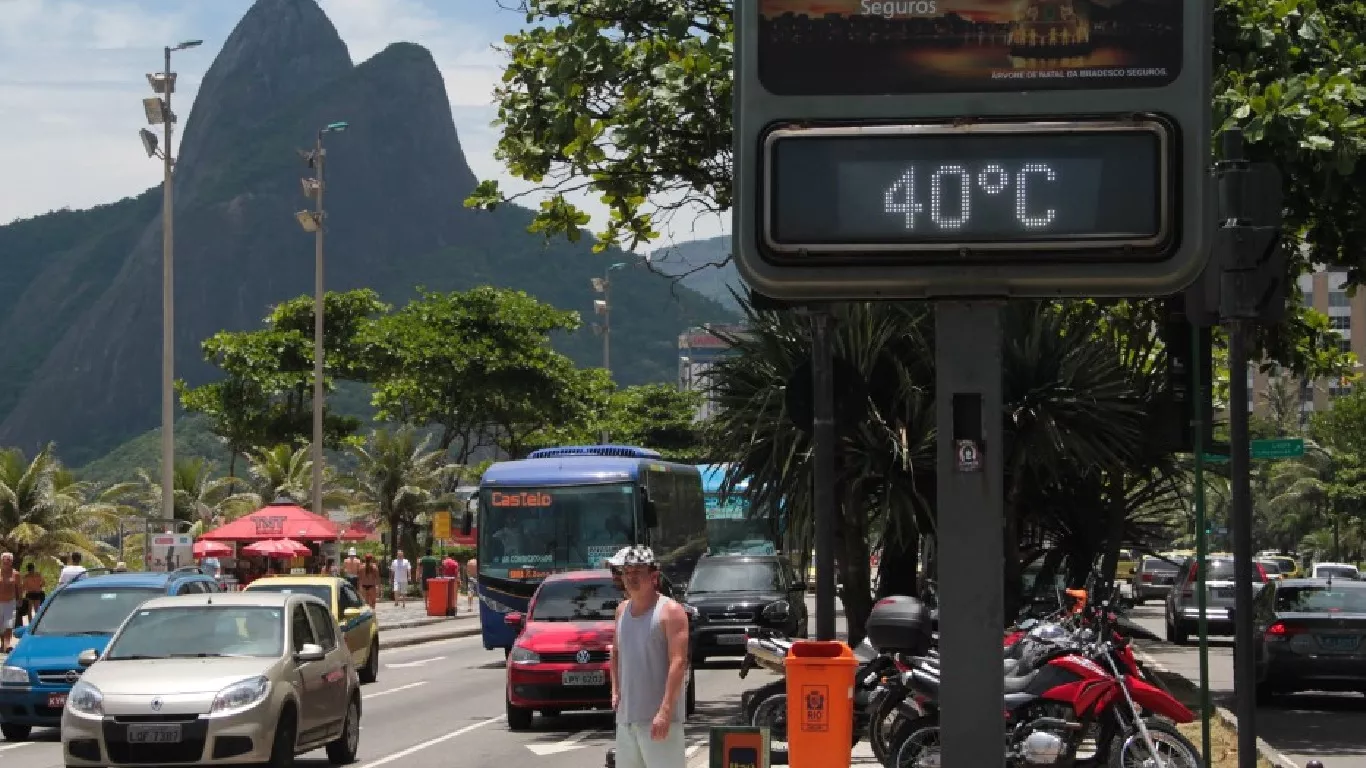 Termômetro marca 40ºC na cidade do Rio de Janeiro. Foto: Reprodução