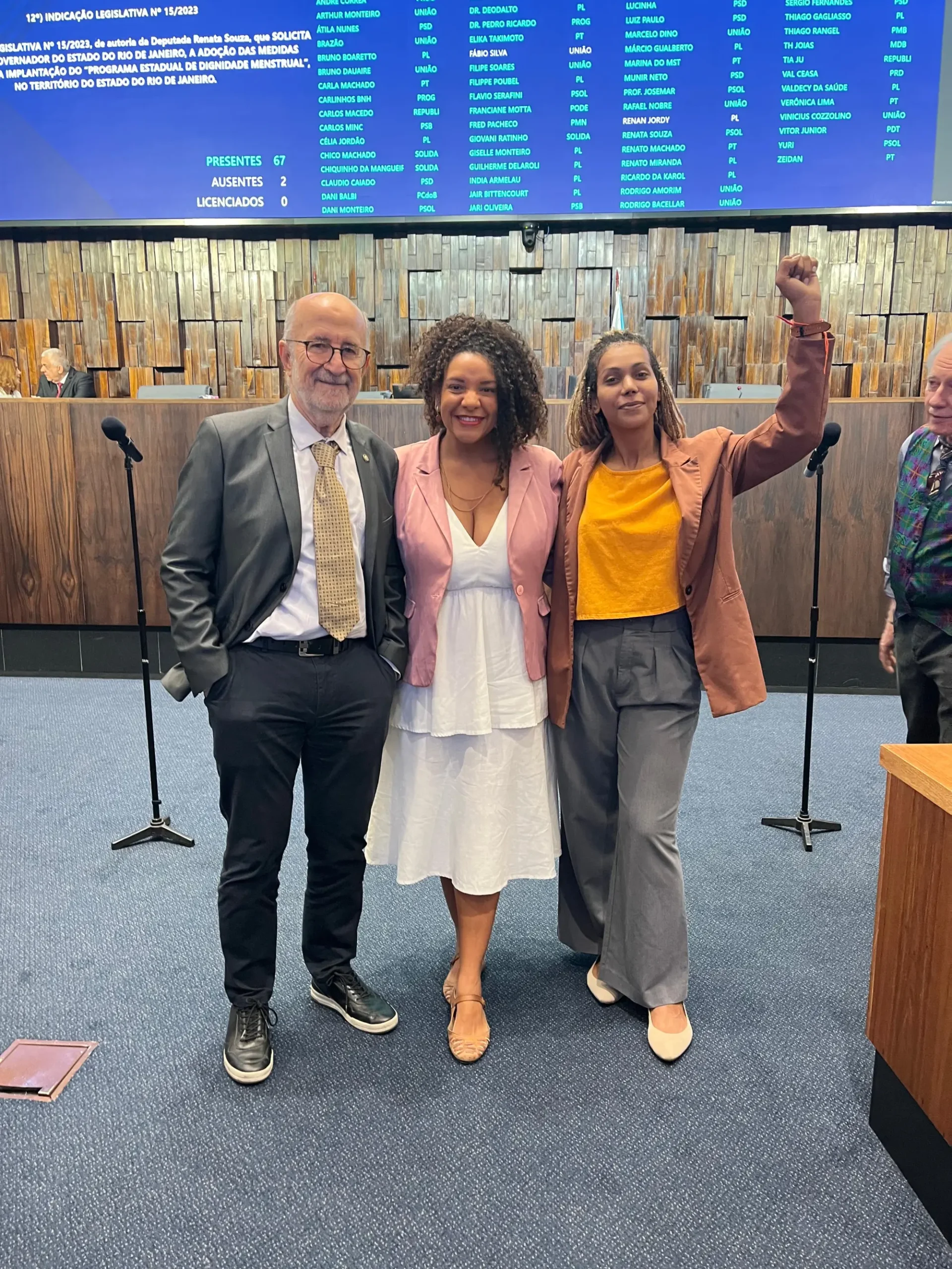 Luiz Paulo (PSD), Renata Souza (PSOL) e Dani Balbi (PCdoB)