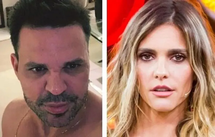 O cantor Eduardo Costa e a apresentadora Fernanda Lima — Foto: Reprodução