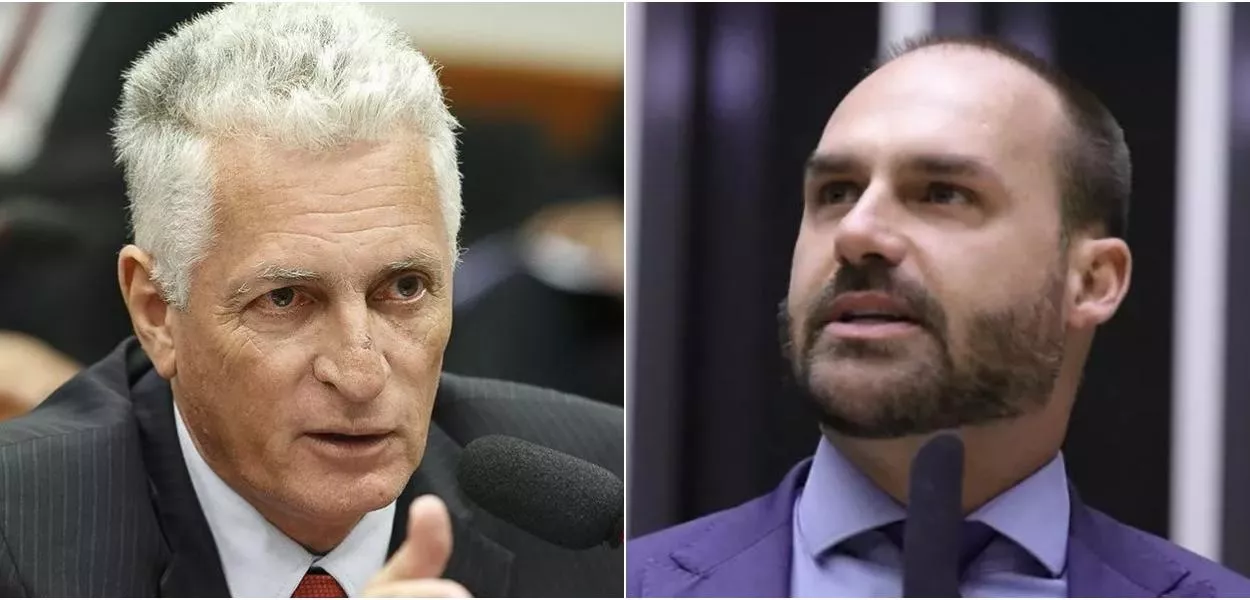 Rogério Correia e Eduardo Bolsonaro (Foto: Agência Câmara dos Deputados)