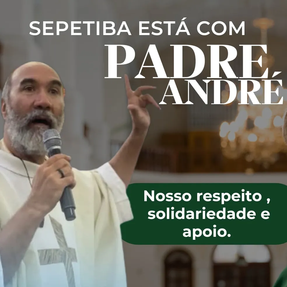Padre André recebe apoio dos colegas de Sepetiba — Foto: Divulgação