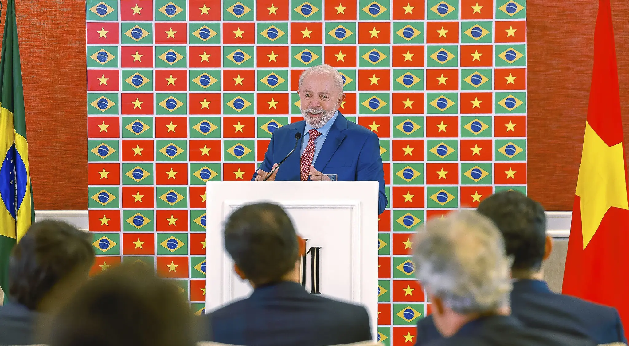 Presidente Lula durante coletiva de imprensa no Vietnã. Foto: Ricardo Stuckert