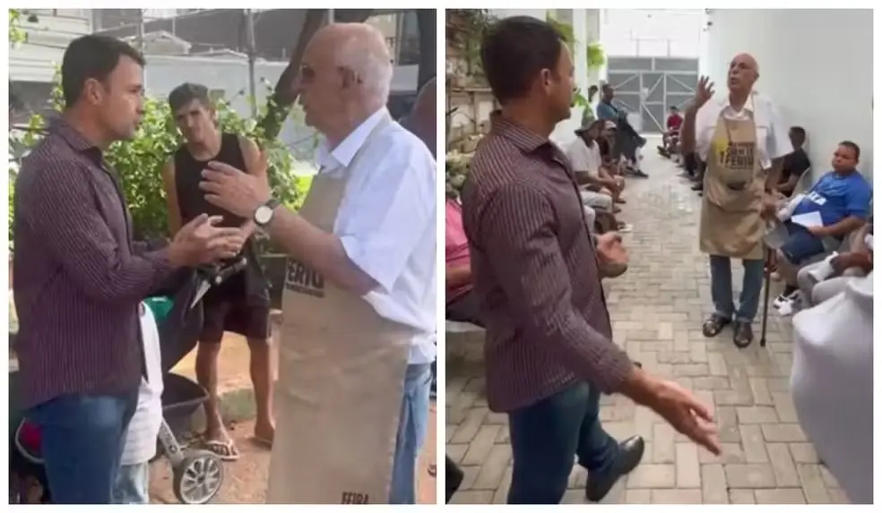 Padre Júlio Lancellotti e vice-prefeito Mello Araújo discutem em centro comunitário