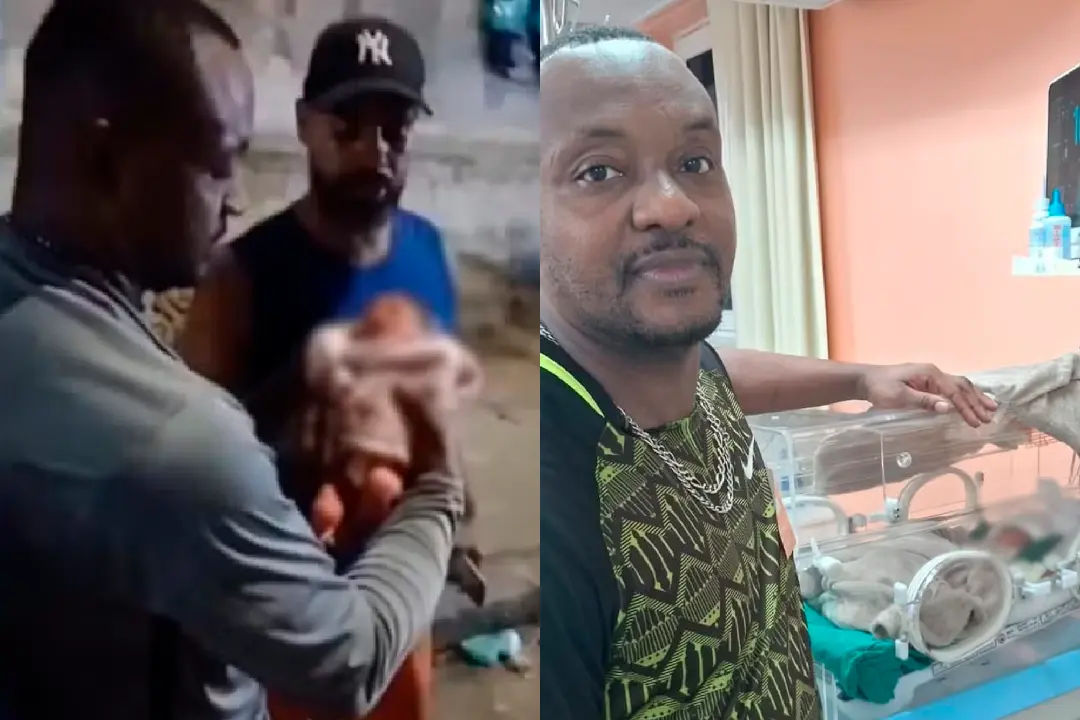 O gari Samuel da Silva Santos encontrou a recém-nascida no Rio. Foto: reprodução