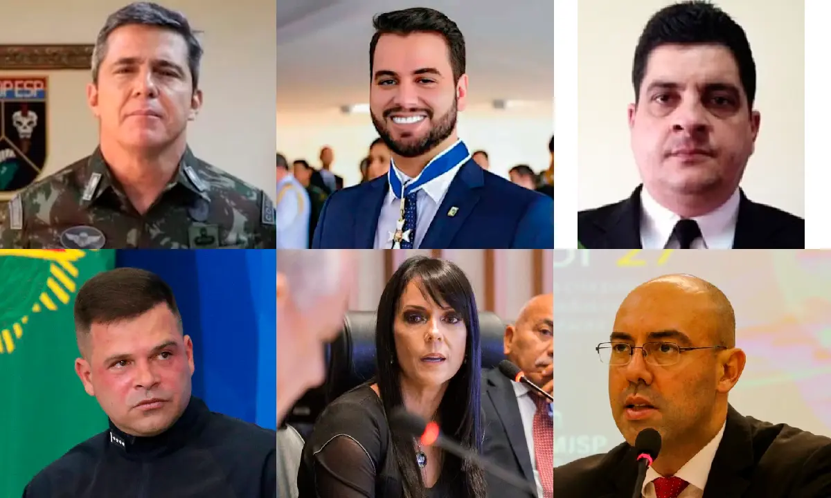 Mário Fernandes, Filipe Martins e Marcelo Câmara na linha de cima. Silvinei Vasques, Marília Ferreira de Alencar e Fernando de Sousa Oliveira na linha inferior. Foto: reprodução
