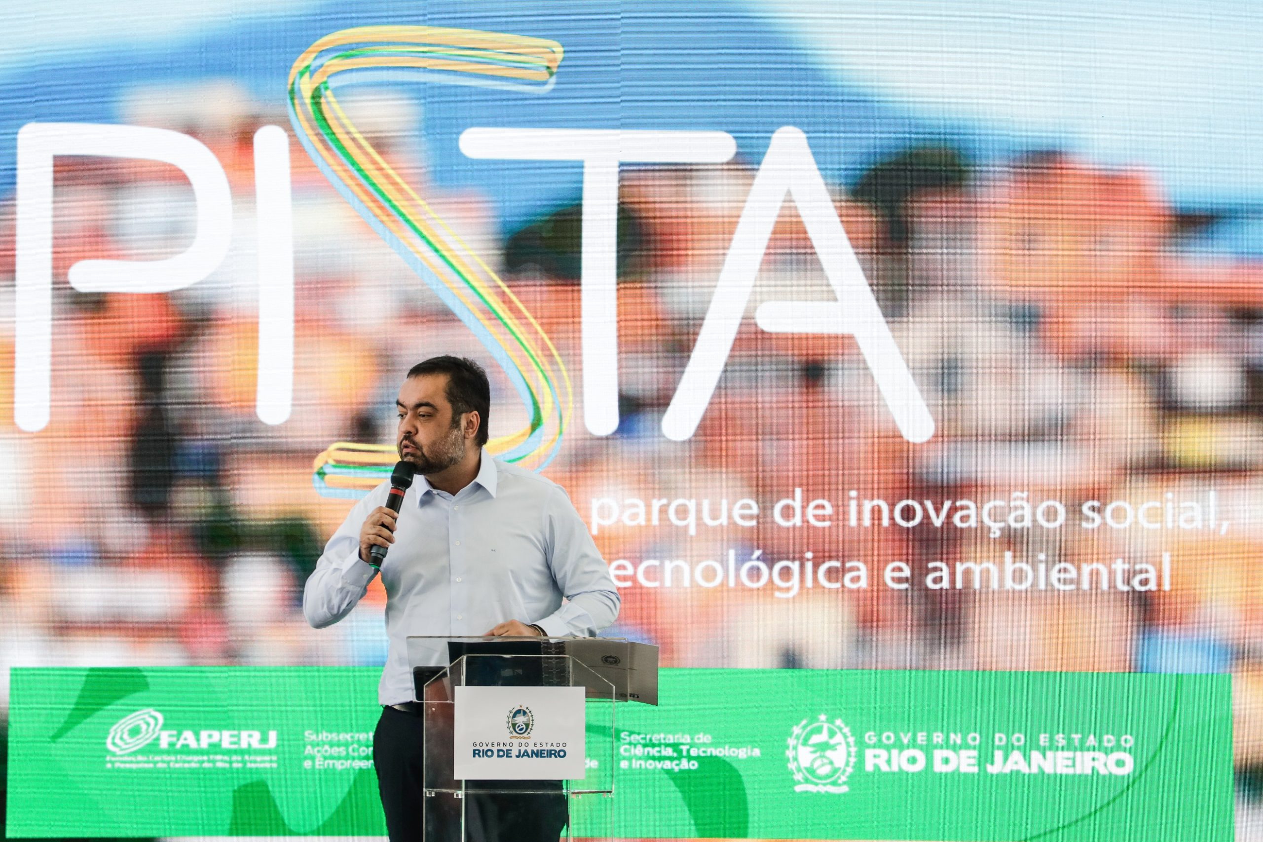 Governador Cláudio Castro anuncia que vai criar materninade na Rocinha, durante o evento de lançamento da segunda edição do Programa de Apoio à Implantação de Parques de Inovação Social, Tecnológico e Ambiental (Pista) (Ernesto Carriço)