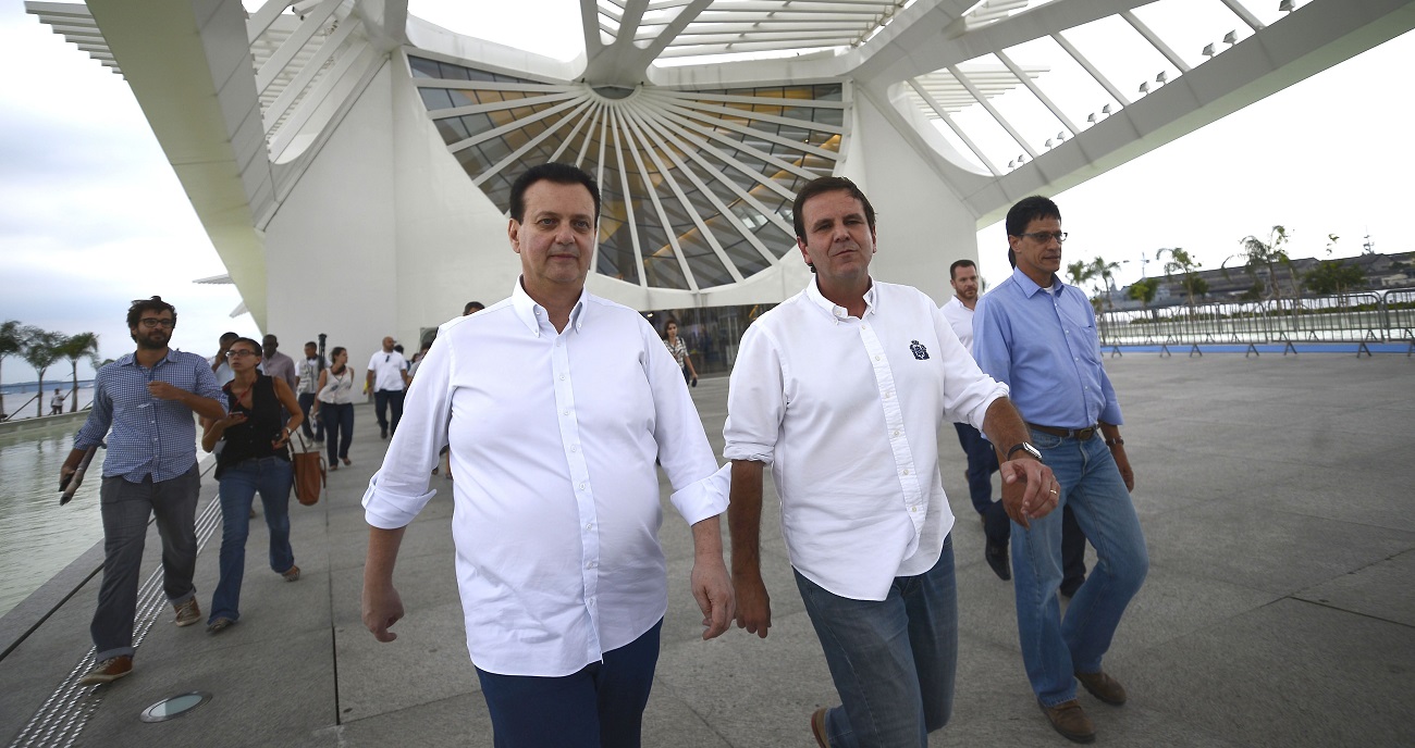 Gilberto Kassab, presidente do PSD, e Eduardo Paes - Foto: Fernando Frazão/Agência Brasil