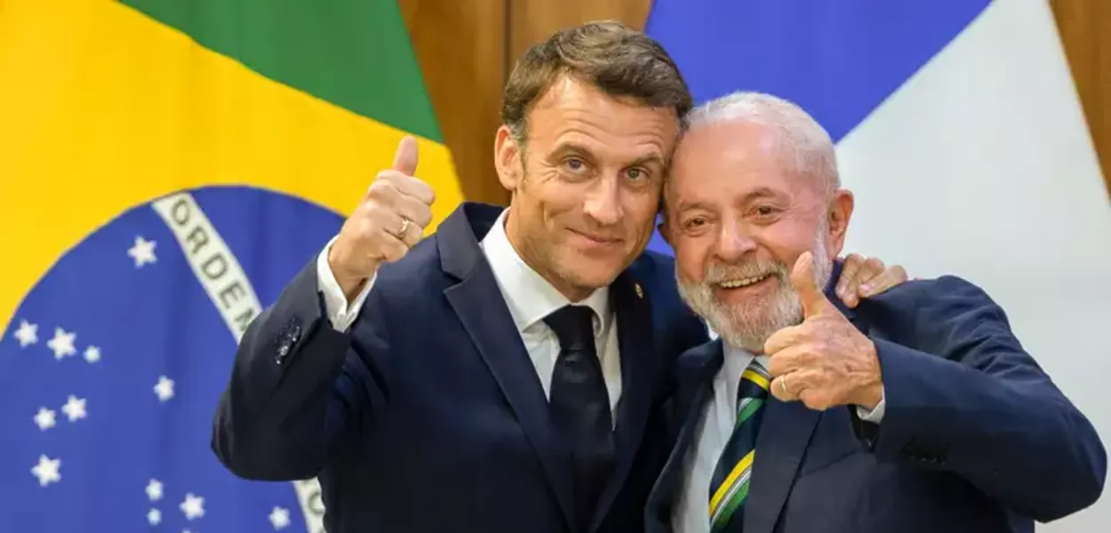 Emmanuel Macron e Luiz Inácio Lula da Silva - Foto: Fabio Rodrigues-Pozzebom/Agência Brasil