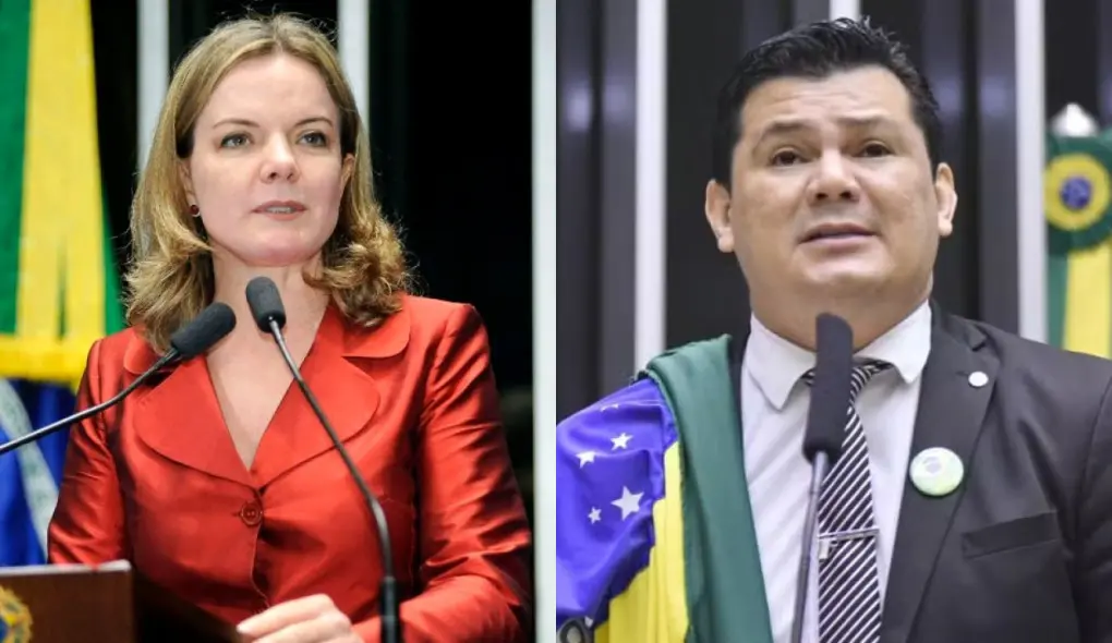 Gleisi Hoffmann e Gilvan da Federal: robôs no WhatsApp são usados para atacar a ministra de Relações Institucionais. Foto: Reprodução