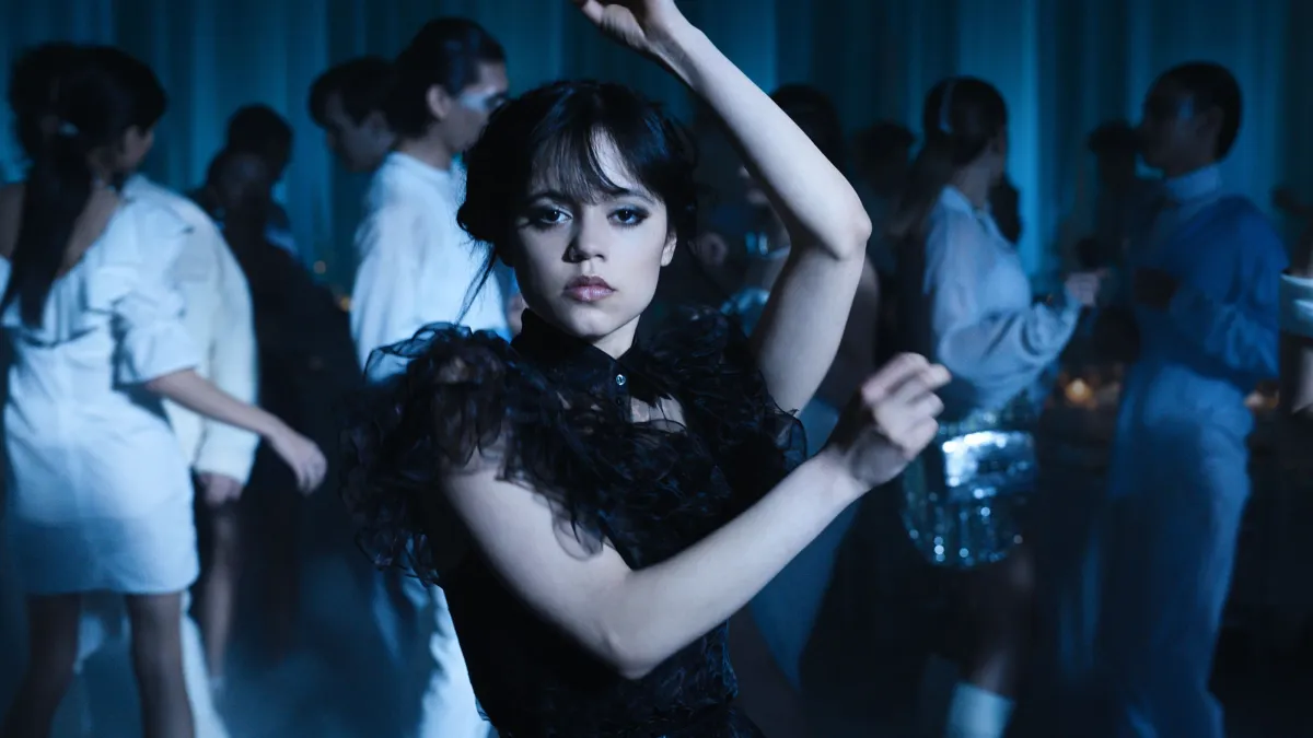 Jenna Ortega como Wandinha na série da Netflix Jenna Ortega como Wandinha na série da Netflix • Divulgação/Netflix