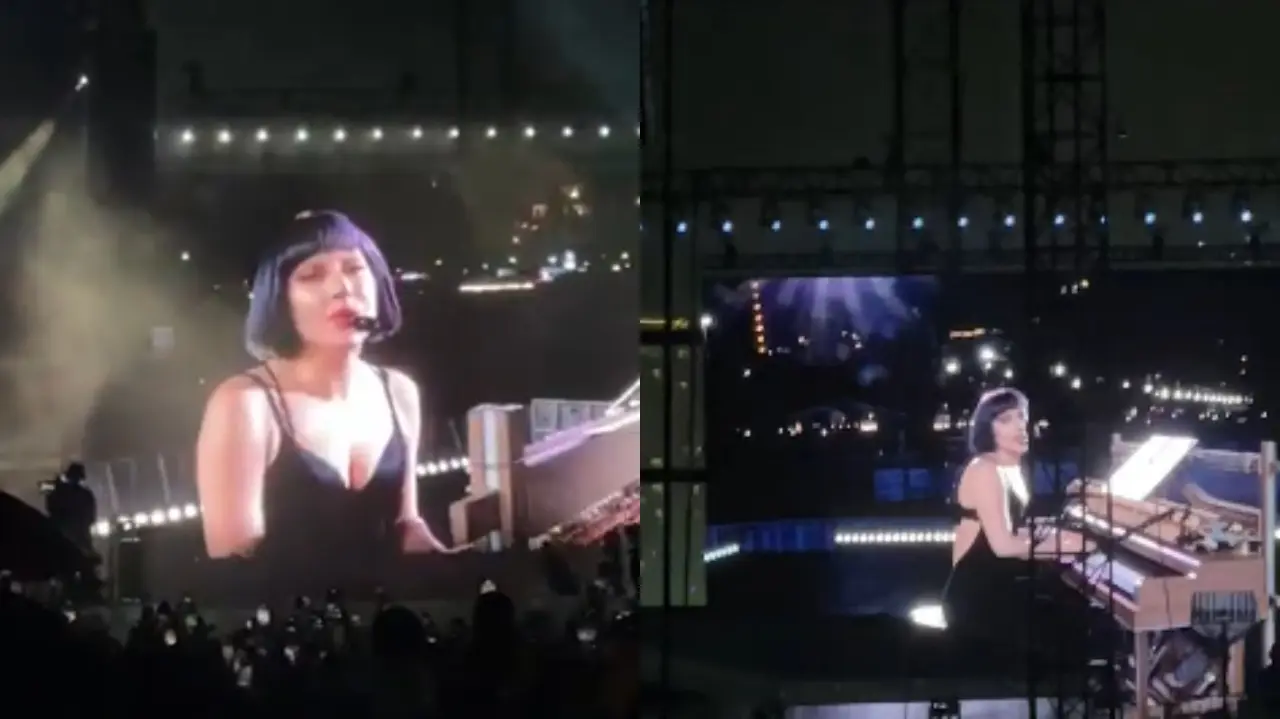 A cantora Lady Gaga ensaiando em Copacabana – Reprodução/X