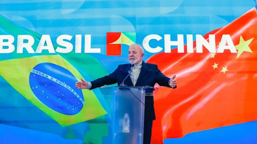 O presidente Lula durante discurso em Pequim, na China, nesta terça (13). Foto: Ricardo Stuckert/PR