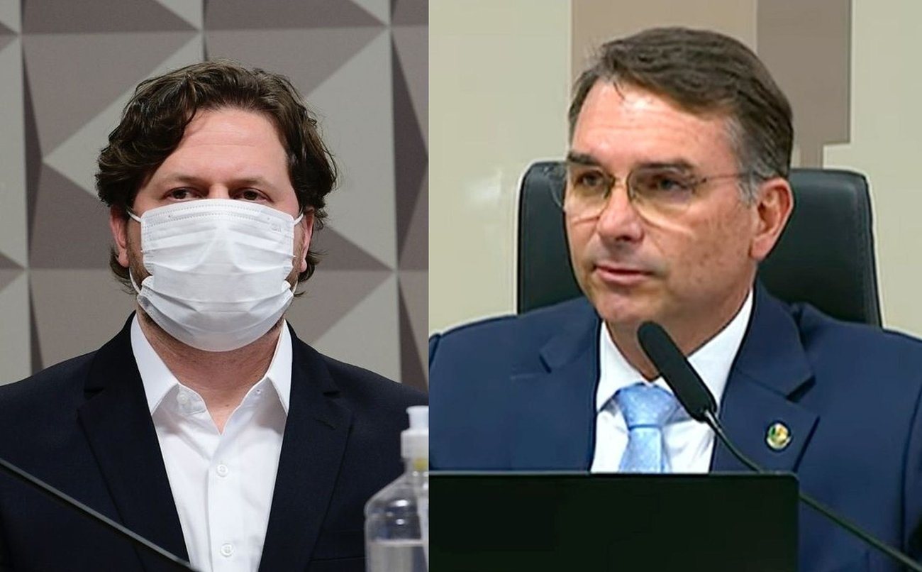 Danilo Berndt Trento e seu amigo Flávio Bolsonaro. Foto: Senado Federal
