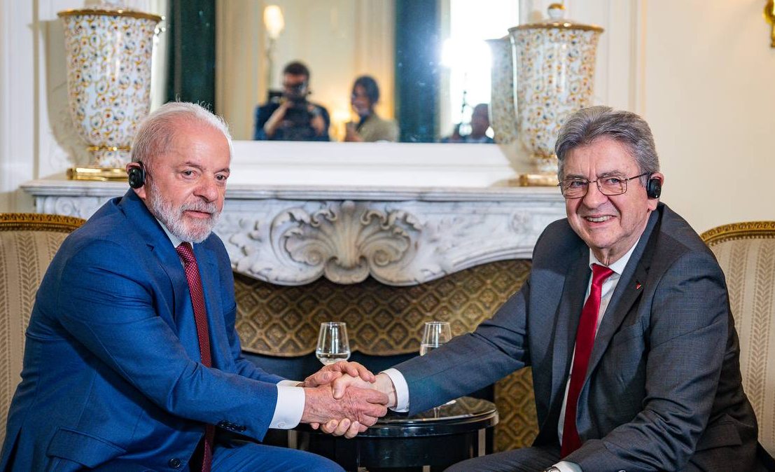 Lula e Jean-Luc Mélenchon - Foto: Reprodução Facebook