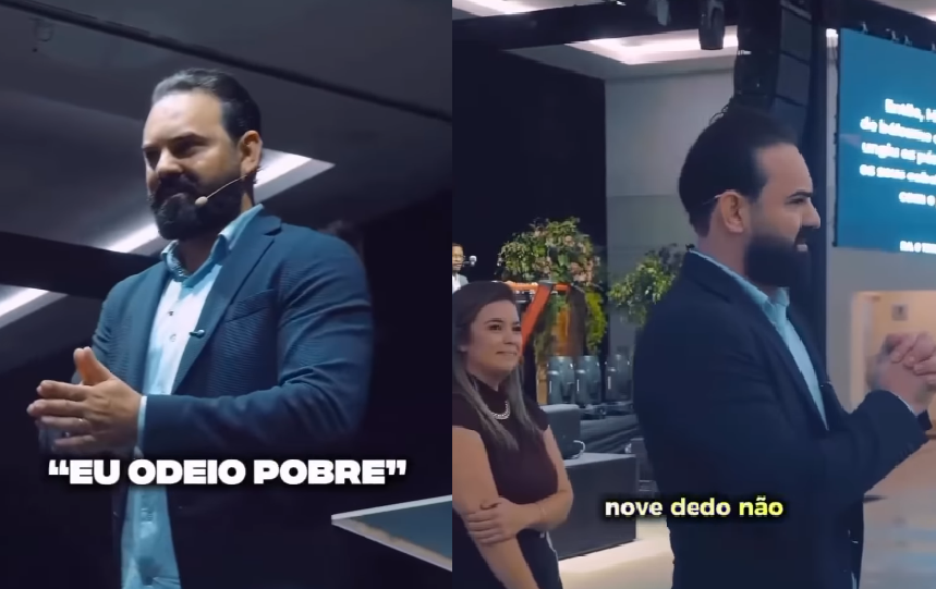 O pastor bolsonarista Nicoletti, da Igreja Recomeçar, ataca o presidente Lula (PT) e diz que odeia pobres. Foto: Reprodução