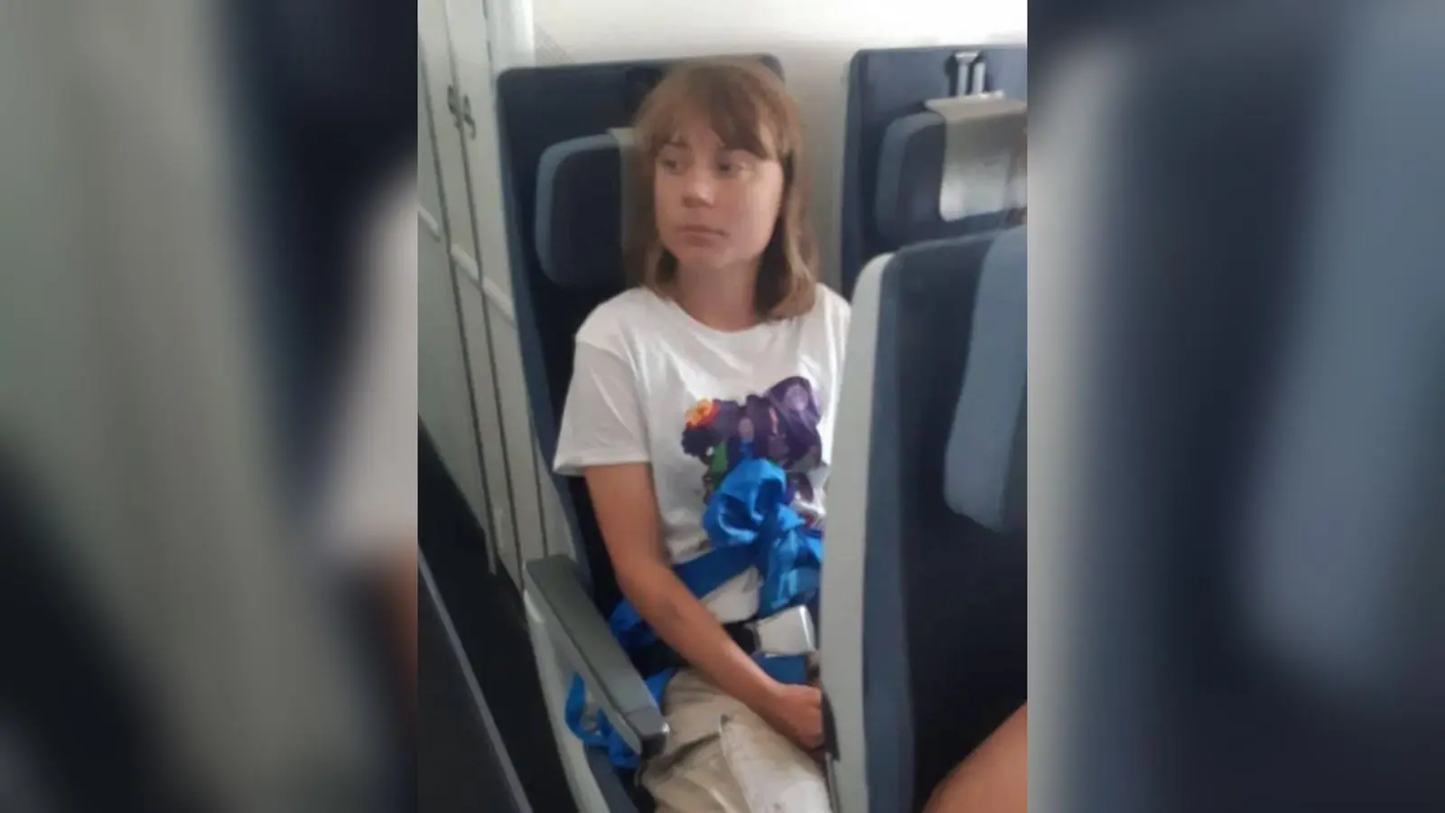 Greta Thunberg em voo com destino à Suécia – Foto: Reprodução