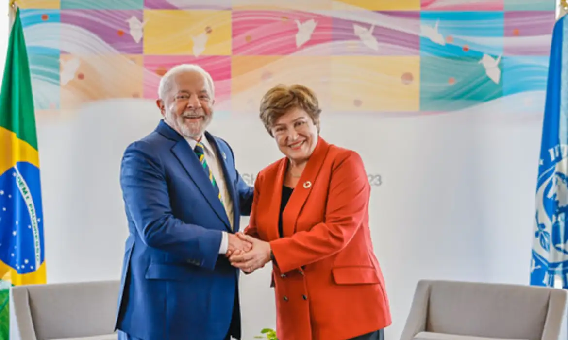 Lula e a diretora-gerente do Fundo Monetário Internacional (FMI), Kristalina Georgieva - Foto: Ricardo Stuckert