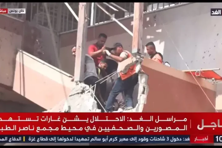 Equipe de resgate na Faixa de Gaza (Foto: Reprodução/X/@Timesofgaza)