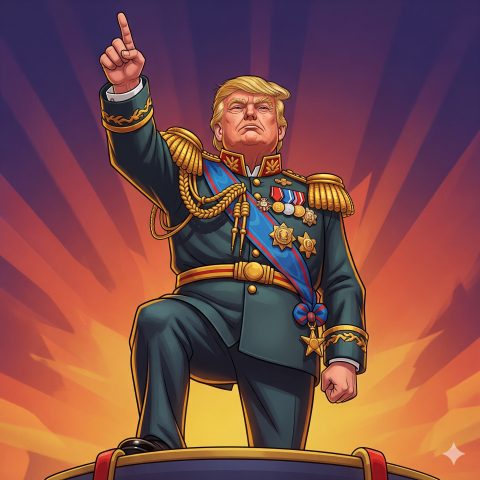 Ditador Donald Trump - Imagem gerada por IA