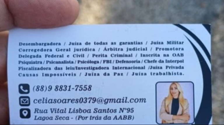 Célia Soares se passava por autoridades Crédito: Reprodução