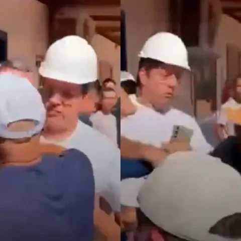 Dr. Furlan, prefeito de Macapá, agredindo jornalista. Foto: reprodução