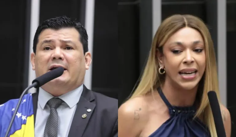 Os deputados Gilvan da Federal (PL-ES) e Erika Hilton (PSOL-SP) – Reprodução
