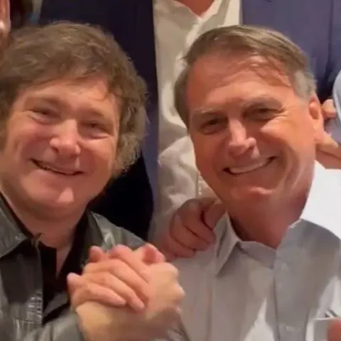 Javier Milei, presidente da Argentina, e Jair Bolsonaro. Foto: reprodução