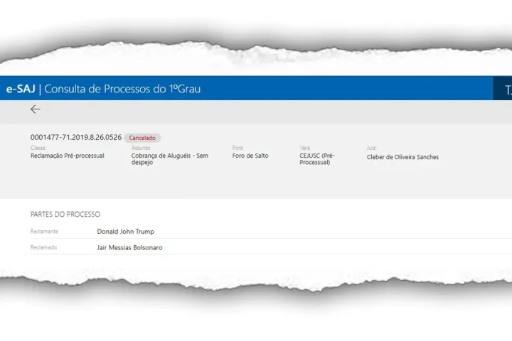 TJSP registra processo falso envolvendo Trump e Bolsonaro. Foto: Divulgação