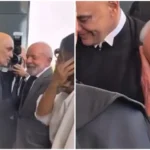 O ministro Alexandre de Moraes e o presidente Lula durante evento no STF nesta segunda (29). Foto: Reprodução