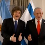 Presidente da Argentina Javier Milei tem encontro bilateral com o Premier de Israel Beijamin Netanyahu. Foto: @JMilei