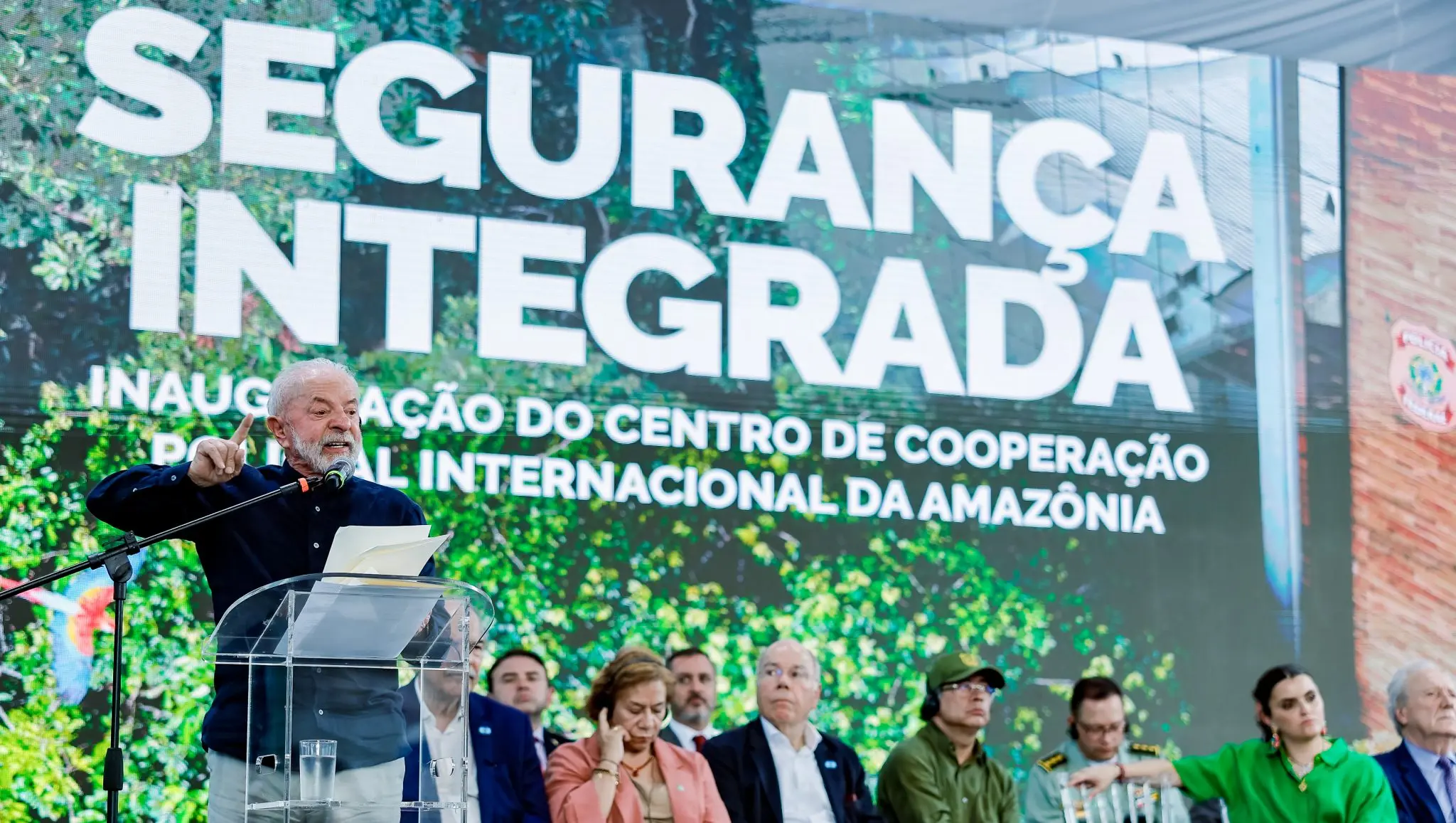 Presidente da República, Luiz Inácio Lula da Silva, durante visita e cerimônia de inauguração do Centro de Cooperação Policial Internacional da Amazônia (CCPI Amazônia). Manaus – AM. Foto: Ricardo Stuckert / PR