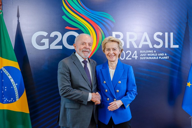 O presidente Lula durante reunião com a presidenta da Comissão Europeia, Ursula von der Leyen - Foto: Ricardo Stuckert/PR