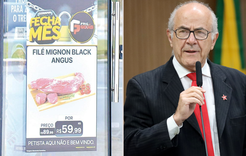 “Petista não é bem-vindo”: Deputado aciona MP contra cartaz de frigorífico | Diário Carioca O deputado estadual diz que a prática fere o Código de Defesa do Consumidor.Reprodução/Will Rosa/Alego