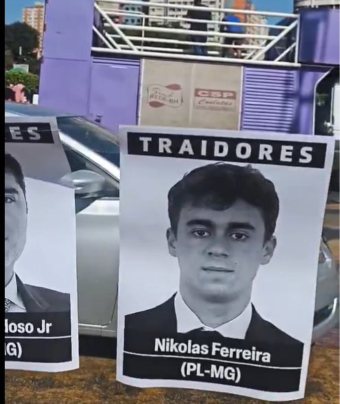 Em Minas Gerais, o rosto de cada deputado federal eleito pelo estado foi exposto em um dos maiores protestos do Brasil. Destaque para Nikolas Ferreira