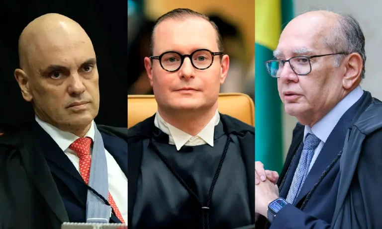 Alexandre de Moraes, Cristiano Zanin e Gilmar Mendes, ministros do STF. Foto: reprodução