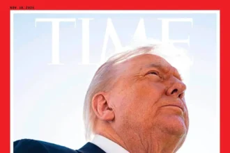 A edição de 10 de novembro da revista americana Time traz na capa o presidente Donald Trump. Foto: Reprodução