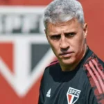 Foto: Hernán Crespo durante treino no São Paulo ( Divulgação/ São Paulo)