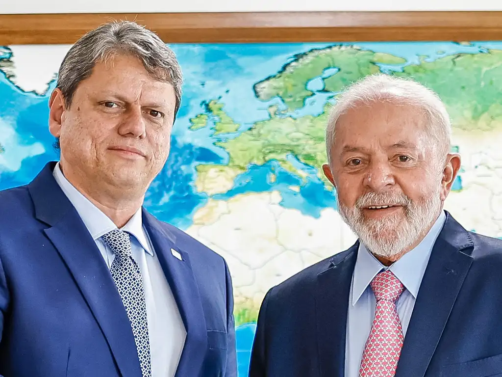 Lula e Tarcísio de Freitas, no Palácio do Planalto Foto: Ricardo Stuckert/PR
