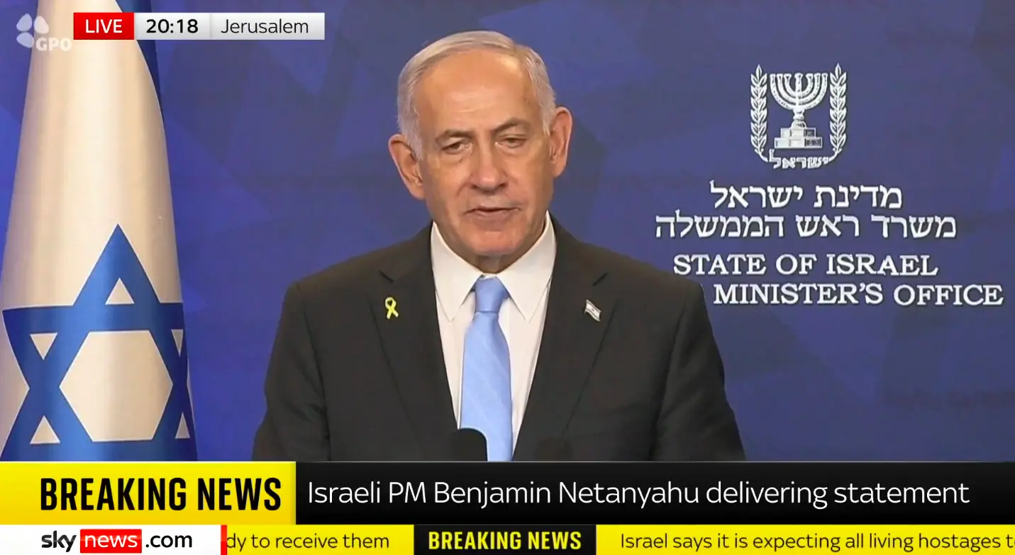 Netanyahu, primeiro Ministro de Israel. Foto: Reprodução