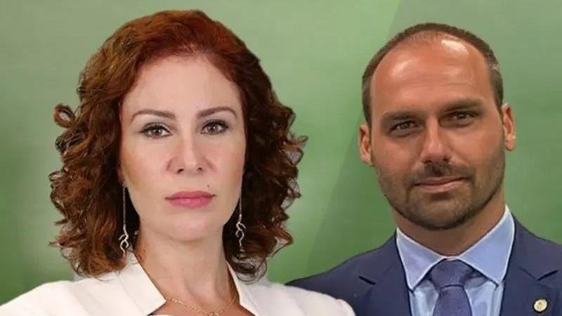 Carla Zambelli e Eduardo Bolsonaro mantêm os gabinetes em atividade mesmo fora do país.Repprodução/PL
