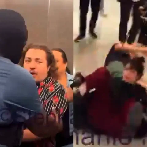 Agentes mascarados do ICE agredindo jornalistas nos EUA. Foto: reprodução