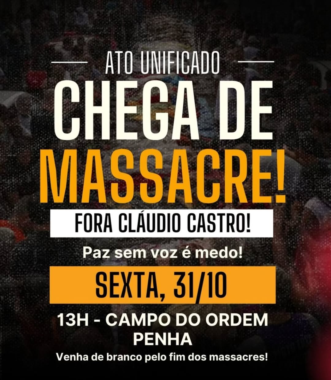 Mais de 100 organizações convocam protesto contra massacre nas favelas do Rio