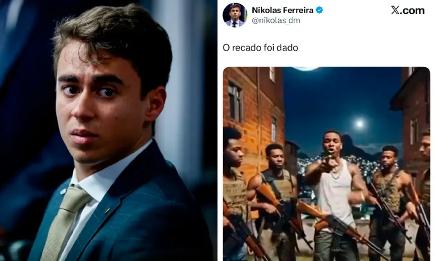Nikolas usou IA para fazer post racista. Foto: reprodução