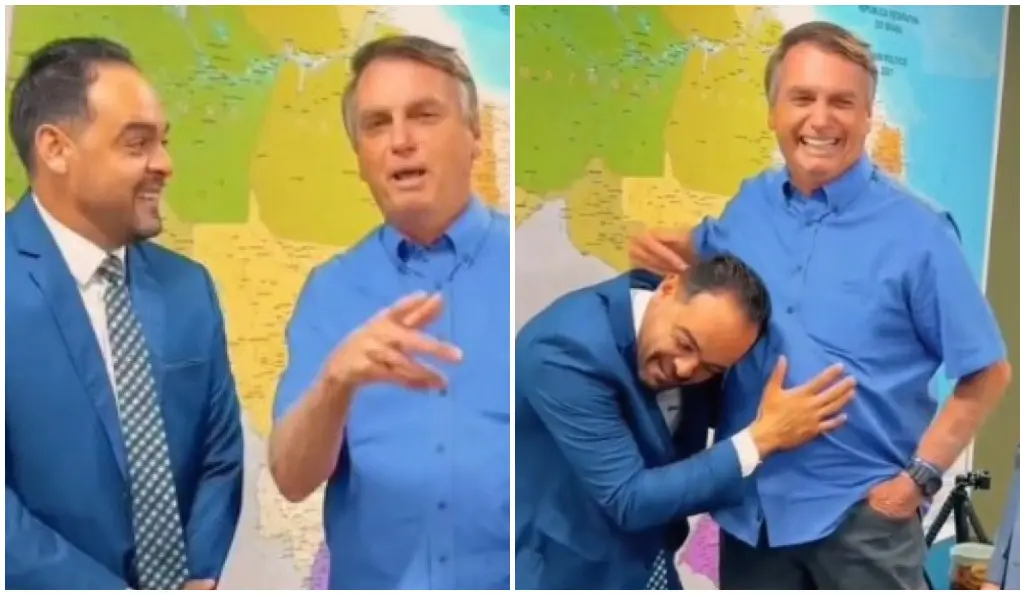 O prefeito bolsonarista de Parauapebas (PA), Aurélio Goiano (Avante), e o ex-presidente Jair Bolsonaro. Foto: Reprodução