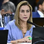 A senadora Soraya Thronickle (Podemos-MS) na CPMI do INSS nesta quinta (13). Foto: Waldemir Barreto/Agência Senado