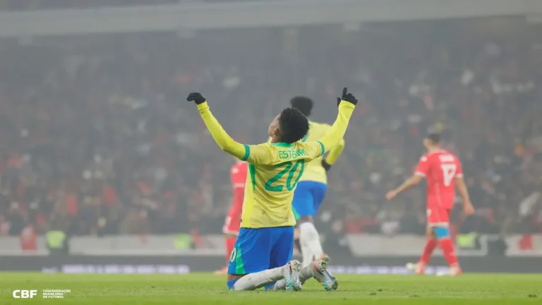 Estêvão comemora o gol do empate com a Tunísia Rafael Ribeiro / CBF